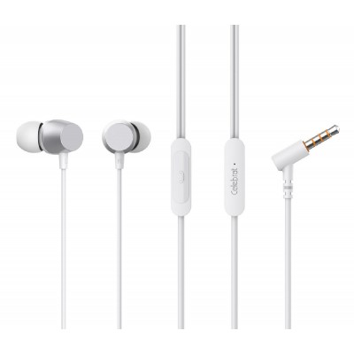 CELEBRAT earphones με μικρόφωνο D10, 3.5mm, 1.2m, λευκά CELEBRAT earphones με μικρόφωνο D10, 3.5mm, 1.2m, λευκά