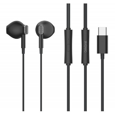 CELEBRAT earphones με μικρόφωνο D12, USB-C, 1.2m, μαύρα CELEBRAT earphones με μικρόφωνο D12, USB-C, 1.2m, μαύρα