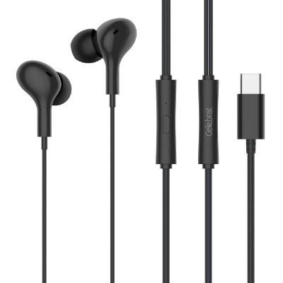 CELEBRAT earphones με μικρόφωνο D13, USB-C, 1.2m, μαύρα