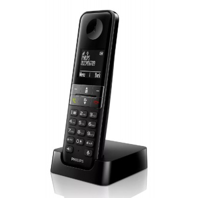 PHILIPS ασύρματο τηλέφωνο D4701B/34, με ελληνικό μενού, μαύρο PHILIPS ασύρματο τηλέφωνο D4701B/34, με ελληνικό μενού, μαύρο
