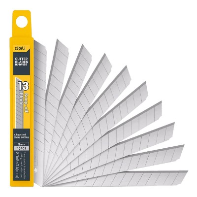 DELI ανταλλακτικές λεπίδες DL-DP092 για κοπίδι, 9mm, 10τμχ DELI ανταλλακτικές λεπίδες DL-DP092 για κοπίδι, 9mm, 10τμχ