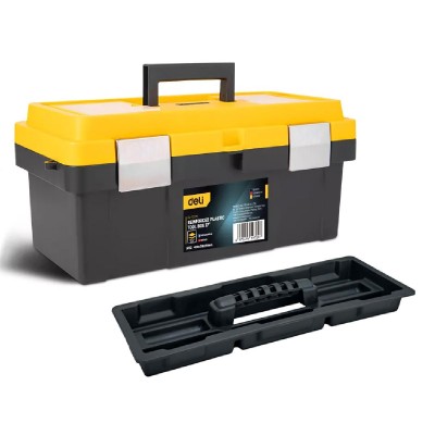 DELI εργαλειοθήκη DL-TC270, πλαστική, 40x21x19cm, μαύρη DELI εργαλειοθήκη DL-TC270, πλαστική, 40x21x19cm, μαύρη