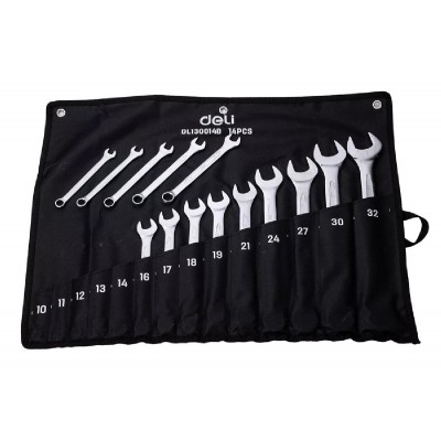 DELI σετ γερμανοπολύγωνα κλειδιά DL130014B, 10-32mm, 14τμχ DELI σετ γερμανοπολύγωνα κλειδιά DL130014B, 10-32mm, 14τμχ