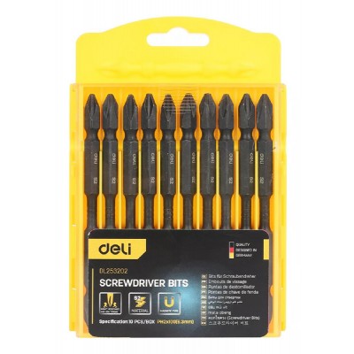 DELI μύτες κατσαβιδιού DL253202, PH2x100mm, 10τμχ DELI μύτες κατσαβιδιού DL253202, PH2x100mm, 10τμχ