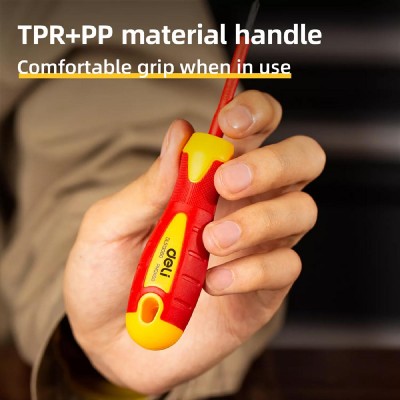 DELI κατσαβίδι ηλεκτρολόγου DL513060, μαγνητικό, PH0x60mm, VDE 1000V DELI κατσαβίδι ηλεκτρολόγου DL513060, μαγνητικό, PH0x60mm, VDE 1000V