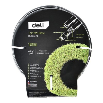 DELI λάστιχο ποτίσματος DL8072-15, 360psi, 1/2", 15m DELI λάστιχο ποτίσματος DL8072-15, 360psi, 1/2", 15m