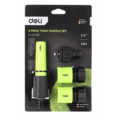 DELI σετ εκτοξευτής νερού DL8798 με ρακόρ & ταχυσυνδέσμους, 1/2" & 3/4", 4τμχ DELI σετ εκτοξευτής νερού DL8798 με ρακόρ & ταχυσυνδέσμους, 1/2" & 3/4", 4τμχ