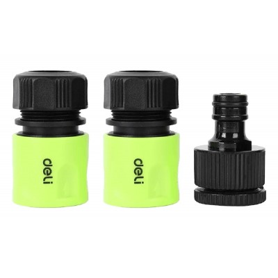 DELI σετ σύνδεσμοι λάστιχων νερού DL8799, 1/2" & 3/4", 3τμχ DELI σετ σύνδεσμοι λάστιχων νερού DL8799, 1/2" & 3/4", 3τμχ