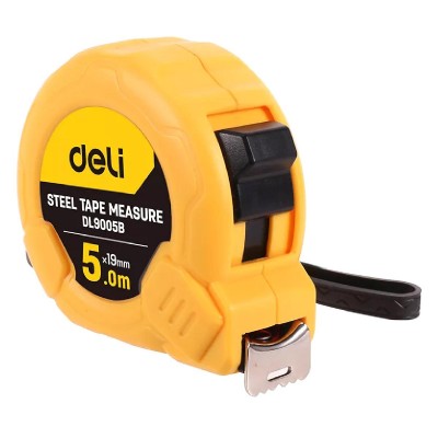 DELI μέτρο DL9005B, με κλείδωμα & clip ζώνης, 5m x 19mm DELI μέτρο DL9005B, με κλείδωμα & clip ζώνης, 5m x 19mm