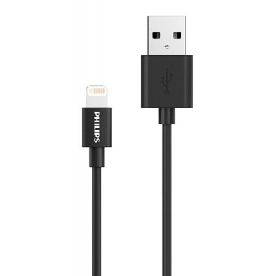 PHILIPS καλώδιο USB σε Lightning  DLC3104V-00, 1.2m, μαύρο PHILIPS καλώδιο USB σε Lightning  DLC3104V-00, 1.2m, μαύρο