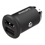 PHILIPS φορτιστής αυτοκινήτου DLP2520-00, 2x USB, 3.1A 15.5W, μαύρος