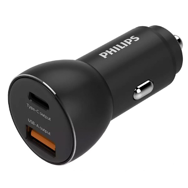 PHILIPS φορτιστής αυτοκινήτου DLP2521-00, USB & Type-C, 36W, μαύρος PHILIPS φορτιστής αυτοκινήτου DLP2521-00, USB & Type-C, 36W, μαύρος