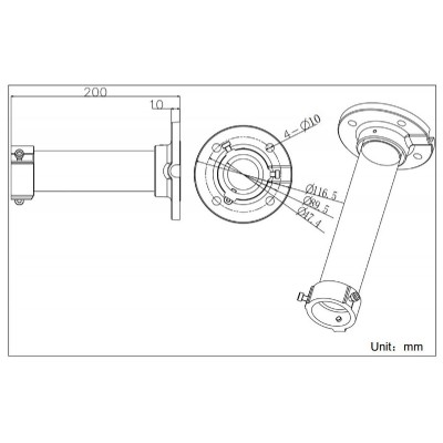 HIKVISION HIWATCH βάση κάμερας DS-1661ZJ, μεταλλική, λευκή HIKVISION HIWATCH βάση κάμερας DS-1661ZJ, μεταλλική, λευκή