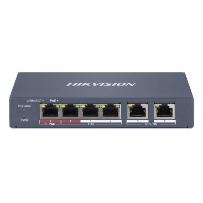 HIKVISION Managed switch DS-3E1106HP-EI, 4x PoE & 2x RJ45 ports, 100Mbps HIKVISION Managed switch DS-3E1106HP-EI, 4x PoE & 2x RJ45 ports, 100Mbps