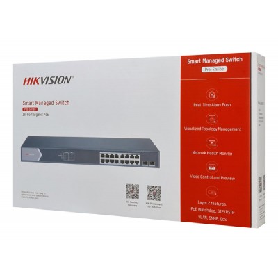 HIKVISION Managed switch DS-3E1518P-SI, 16x PoE & 2x SFP ports, 1000Mbps HIKVISION Managed switch DS-3E1518P-SI, 16x PoE & 2x SFP ports, 1000Mbps