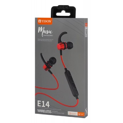YISON earphones E14 με μαγνήτη, Bluetooth, 10mm, 65mAh, κόκκινα YISON earphones E14 με μαγνήτη, Bluetooth, 10mm, 65mAh, κόκκινα