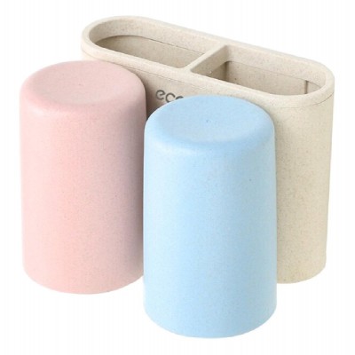 ECOCO βάση οδοντόβουρτσας με 2 ποτήρια E1701, μπεζ ECOCO βάση οδοντόβουρτσας με 2 ποτήρια E1701, μπεζ