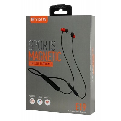 YISON earphones E19 με μαγνήτη, Bluetooth, 10mm, 130mAh, κόκκινα YISON earphones E19 με μαγνήτη, Bluetooth, 10mm, 130mAh, κόκκινα