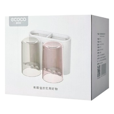 ECOCO βάση οδοντόβουρτσας E1924 με 2 ποτήρια, λευκή ECOCO βάση οδοντόβουρτσας E1924 με 2 ποτήρια, λευκή