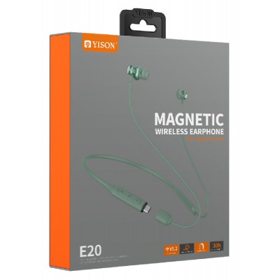 YISON earphones E20, με μαγνήτη, Bluetooth 5.2, 12mm, πράσινα YISON earphones E20, με μαγνήτη, Bluetooth 5.2, 12mm, πράσινα