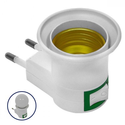 Ντουί ρεύματος E27-019 με υποδοχή E27, διακόπτης on/off, λευκό Ντουί ρεύματος E27-019 με υποδοχή E27, διακόπτης on/off, λευκό