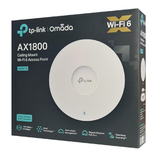 TP-LINK access point EAP613, οροφής, Wi-Fi 6, 1800Mbps, Mesh, Ver. 1.0 TP-LINK access point EAP613, οροφής, Wi-Fi 6, 1800Mbps, Mesh, Ver. 1.0