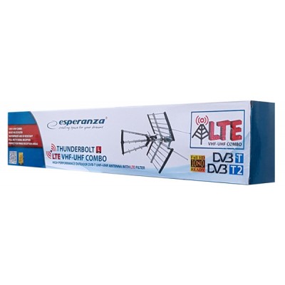 ESPERANZA εξωτερική κεραία EAT105, DVB-T2, Full HD, LTE, 18dB ESPERANZA εξωτερική κεραία EAT105, DVB-T2, Full HD, LTE, 18dB