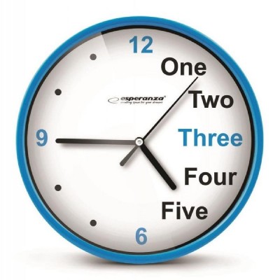 ESPERANZA ρολόι τοίχου Prague EHC014B, 20cm, μπλε ESPERANZA ρολόι τοίχου Prague EHC014B, 20cm, μπλε