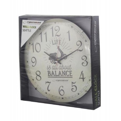 ESPERANZA Ρολόϊ τοίχου Seattle EHC018S, 30cm ESPERANZA Ρολόϊ τοίχου Seattle EHC018S, 30cm
