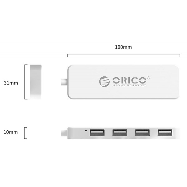 ORICO USB 2.0 Hub FL01, 4x USB, λευκό