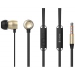 CELEBRAT earphones με μικρόφωνο G10, 10mm, 3.5mm, 1.2m, χρυσά