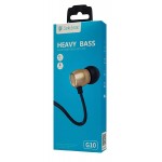 CELEBRAT earphones με μικρόφωνο G10, 10mm, 3.5mm, 1.2m, χρυσά