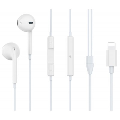CELEBRAT earphones με μικρόφωνο G17, Lightning, 1.2m, λευκά CELEBRAT earphones με μικρόφωνο G17, Lightning, 1.2m, λευκά