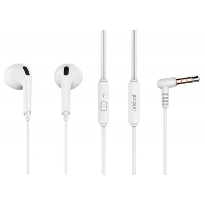 CELEBRAT earphones με μικρόφωνο G20, 3.5mm, 1.2m, λευκά CELEBRAT earphones με μικρόφωνο G20, 3.5mm, 1.2m, λευκά
