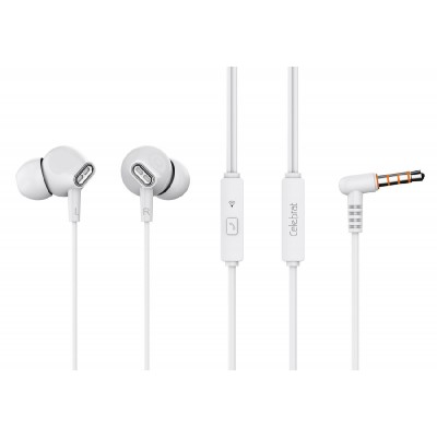CELEBRAT earphones με μικρόφωνο G21, 3.5mm, 1.2m, λευκά CELEBRAT earphones με μικρόφωνο G21, 3.5mm, 1.2m, λευκά