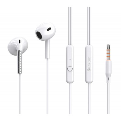 CELEBRAT earphones με μικρόφωνο G28, 3.5mm σύνδεση, Φ10mm, 1.2m, λευκά CELEBRAT earphones με μικρόφωνο G28, 3.5mm σύνδεση, Φ10mm, 1.2m, λευκά