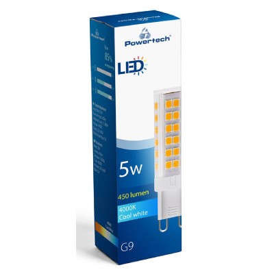 POWERTECH LED λάμπα G9-0001 5W, 4000K, G9, 450lm, RC POWERTECH LED λάμπα G9-0001 5W, 4000K, G9, 450lm, RC