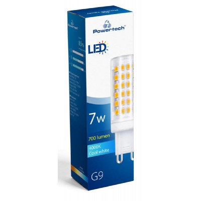 POWERTECH LED λάμπα G9-0002 7W, 4000K, G9, 700lm, RC POWERTECH LED λάμπα G9-0002 7W, 4000K, G9, 700lm, RC