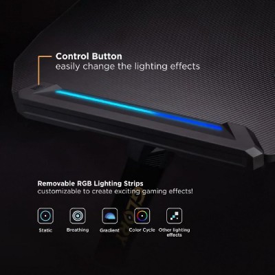 BRATECK gaming γραφείο Glory GMD04-1S, 1200x600mm, RGB, μαύρο BRATECK gaming γραφείο Glory GMD04-1S, 1200x600mm, RGB, μαύρο