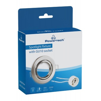 POWERTECH μεταλλικό πλαίσιο spot & ντουί GU10-003, χωνευτό, 81x31.5mm POWERTECH μεταλλικό πλαίσιο spot & ντουί GU10-003, χωνευτό, 81x31.5mm