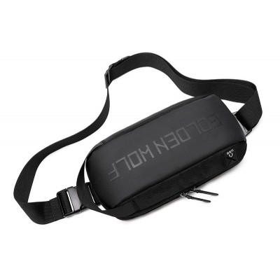 GOLDEN WOLF τσάντα μέσης GXB00131, αδιάβροχη, μαύρη GOLDEN WOLF τσάντα μέσης GXB00131, αδιάβροχη, μαύρη