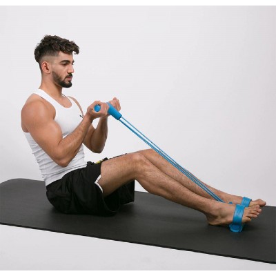 Σύστημα εκγύμνασης με λάστιχα αντίστασης GYM-0002, με λαβές, Φ7, μπλε Σύστημα εκγύμνασης με λάστιχα αντίστασης GYM-0002, με λαβές, Φ7, μπλε