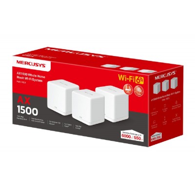 MERCUSYS Mesh WiFi 6 System Halo H60X, 1500Mbps Dual Band, 3τμχ, V.1.0 MERCUSYS Mesh WiFi 6 System Halo H60X, 1500Mbps Dual Band, 3τμχ, V.1.0