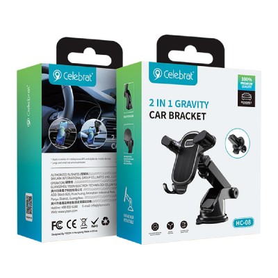 CELEBRAT βάση smartphone αυτοκινήτου HC-08, ταμπλό & αεραγωγών, μαύρη