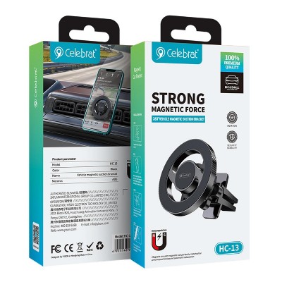 CELEBRAT βάση smartphone αυτοκινήτου HC-13, αεραγωγών, μαγνητική, μαύρη CELEBRAT βάση smartphone αυτοκινήτου HC-13, αεραγωγών, μαγνητική, μαύρη