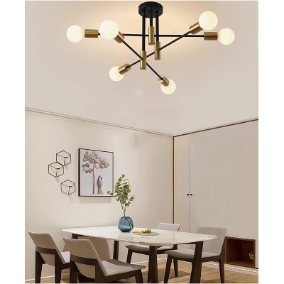 POWERTECH φωτιστικό οροφής HLL-0089, 6x E27, μεταλλικό, χρυσό POWERTECH φωτιστικό οροφής HLL-0089, 6x E27, μεταλλικό, χρυσό