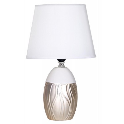 POWERTECH επιτραπέζιο φωτιστικό HLL-0137, E27 κεραμική βάση, λευκό/χρυσό POWERTECH επιτραπέζιο φωτιστικό HLL-0137, E27 κεραμική βάση, λευκό/χρυσό