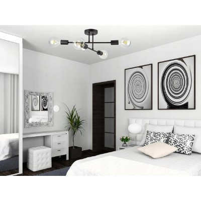 POWERTECH φωτιστικό οροφής HLL-0149, 4x E27, μεταλλικό, μαύρο POWERTECH φωτιστικό οροφής HLL-0149, 4x E27, μεταλλικό, μαύρο