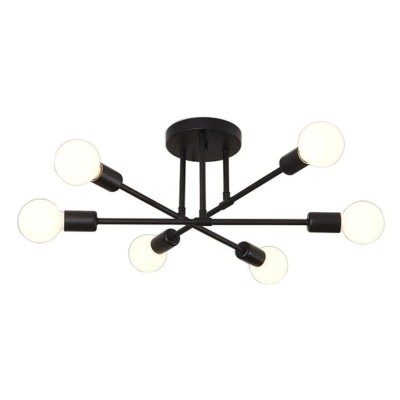 POWERTECH φωτιστικό οροφής HLL-0151, 6x E27, μεταλλικό, μαύρο POWERTECH φωτιστικό οροφής HLL-0151, 6x E27, μεταλλικό, μαύρο