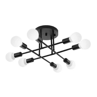 POWERTECH φωτιστικό οροφής HLL-0152, 8x E27, μεταλλικό, μαύρο POWERTECH φωτιστικό οροφής HLL-0152, 8x E27, μεταλλικό, μαύρο